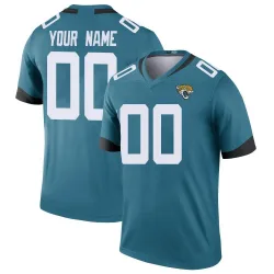 Men's Custom Jacksonville Jaguars No.00 Legend Color Rush Jersey - Teal