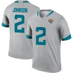 Men's D'Ernest Johnson Jacksonville Jaguars No.2 Legend Silver Inverted Jersey