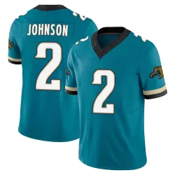 Men's D'Ernest Johnson Jacksonville Jaguars No.2 Limited Prowler Throwback Vapor F.U.S.E. Jersey - Teal