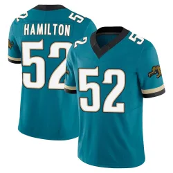 Men's DaVon Hamilton Jacksonville Jaguars No.52 Limited Prowler Throwback Vapor F.U.S.E. Jersey - Teal