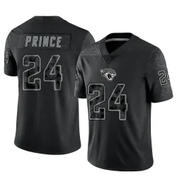 Men's De'Antre Prince Jacksonville Jaguars No.24 Limited Reflective Jersey - Black