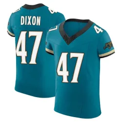 Men's De'Shaan Dixon Jacksonville Jaguars No.47 Elite Prowler Throwback Vapor F.U.S.E. Jersey - Teal