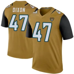 Men's De'Shaan Dixon Jacksonville Jaguars No.47 Legend Color Rush Bold Jersey - Gold