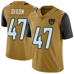 Men's De'Shaan Dixon Jacksonville Jaguars No.47 Limited Color Rush Vapor Untouchable Jersey - Gold