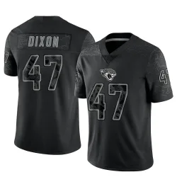 Men's De'Shaan Dixon Jacksonville Jaguars No.47 Limited Reflective Jersey - Black