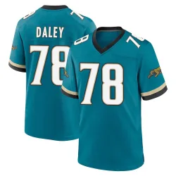 Men's Dennis Daley Jacksonville Jaguars No.78 Game Prowler Throwback Jersey - Teal