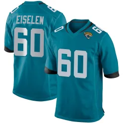 Men's Dieter Eiselen Jacksonville Jaguars No.60 Game Jersey - Teal