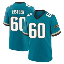 Men's Dieter Eiselen Jacksonville Jaguars No.60 Game Prowler Throwback Jersey - Teal