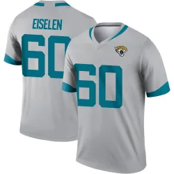 Men's Dieter Eiselen Jacksonville Jaguars No.60 Legend Silver Inverted Jersey