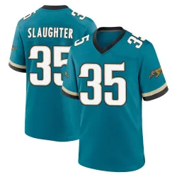 Men's Doneiko Slaughter Jacksonville Jaguars No.35 Game Prowler Throwback Jersey - Teal