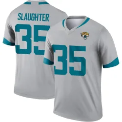 Men's Doneiko Slaughter Jacksonville Jaguars No.35 Legend Silver Inverted Jersey