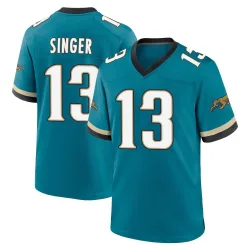 Men's Dorian Singer Jacksonville Jaguars No.13 Game Prowler Throwback Jersey - Teal