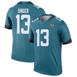 Men's Dorian Singer Jacksonville Jaguars No.13 Legend Color Rush Jersey - Teal