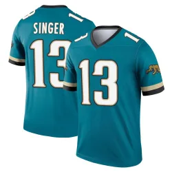 Men's Dorian Singer Jacksonville Jaguars No.13 Legend Prowler Throwback Jersey - Teal