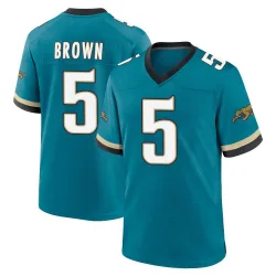 Men's Dyami Brown Jacksonville Jaguars No.5 Game Prowler Throwback Jersey - Teal