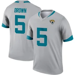 Men's Dyami Brown Jacksonville Jaguars No.5 Legend Silver Inverted Jersey