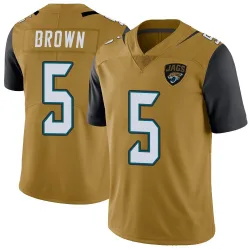 Men's Dyami Brown Jacksonville Jaguars No.5 Limited Color Rush Vapor Untouchable Jersey - Gold