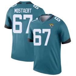 Men's Eli Mostaert Jacksonville Jaguars No.67 Legend Color Rush Jersey - Teal
