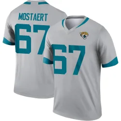 Men's Eli Mostaert Jacksonville Jaguars No.67 Legend Silver Inverted Jersey
