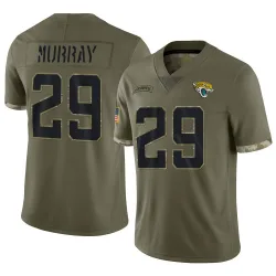 Men's Eric Murray Jacksonville Jaguars No.29 Limited 2022 Salute To Service Jersey - Olive