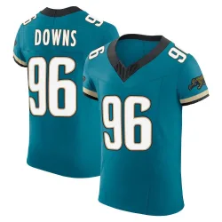Men's Ethan Downs Jacksonville Jaguars No.96 Elite Prowler Throwback Vapor F.U.S.E. Jersey - Teal