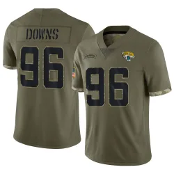Men's Ethan Downs Jacksonville Jaguars No.96 Limited 2022 Salute To Service Jersey - Olive