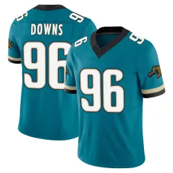 Men's Ethan Downs Jacksonville Jaguars No.96 Limited Prowler Throwback Vapor F.U.S.E. Jersey - Teal