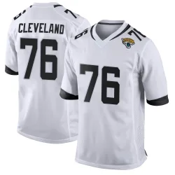 Men's Ezra Cleveland Jacksonville Jaguars No.76 Game Jersey - White