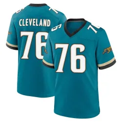 Men's Ezra Cleveland Jacksonville Jaguars No.76 Game Prowler Throwback Jersey - Teal