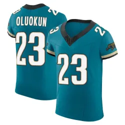 Men's Foyesade Oluokun Jacksonville Jaguars No.23 Elite Prowler Throwback Vapor F.U.S.E. Jersey - Teal