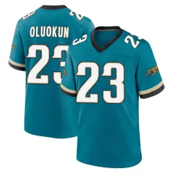 Men's Foyesade Oluokun Jacksonville Jaguars No.23 Game Prowler Throwback Jersey - Teal