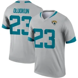 Men's Foyesade Oluokun Jacksonville Jaguars No.23 Legend Silver Inverted Jersey