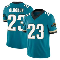 Men's Foyesade Oluokun Jacksonville Jaguars No.23 Limited Prowler Throwback Vapor F.U.S.E. Jersey - Teal