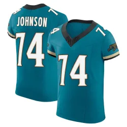 Men's Fred Johnson Jacksonville Jaguars No.74 Elite Prowler Throwback Vapor F.U.S.E. Jersey - Teal