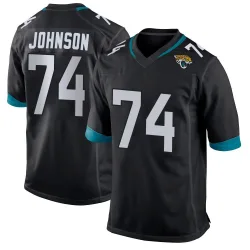 Men's Fred Johnson Jacksonville Jaguars No.74 Game Jersey - Black