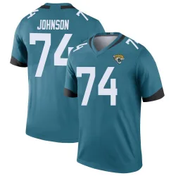 Men's Fred Johnson Jacksonville Jaguars No.74 Legend Color Rush Jersey - Teal