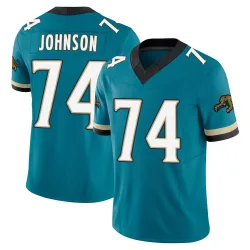 Men's Fred Johnson Jacksonville Jaguars No.74 Limited Prowler Throwback Vapor F.U.S.E. Jersey - Teal
