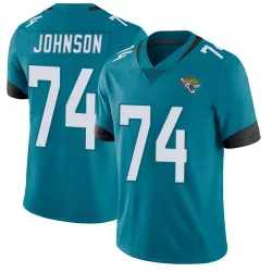 Men's Fred Johnson Jacksonville Jaguars No.74 Limited Vapor Untouchable Jersey - Teal