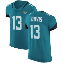 Men's Gabe Davis Jacksonville Jaguars No.13 Elite Vapor Untouchable Alternate Jersey - Teal
