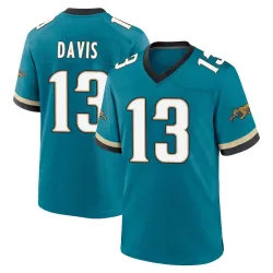 Men's Gabe Davis Jacksonville Jaguars No.13 Game Prowler Throwback Jersey - Teal