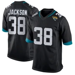 Men's Ja'Quinden Jackson Jacksonville Jaguars No.38 Game Jersey - Black