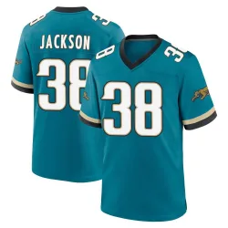 Men's Ja'Quinden Jackson Jacksonville Jaguars No.38 Game Prowler Throwback Jersey - Teal