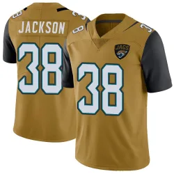 Men's Ja'Quinden Jackson Jacksonville Jaguars No.38 Limited Color Rush Vapor Untouchable Jersey - Gold