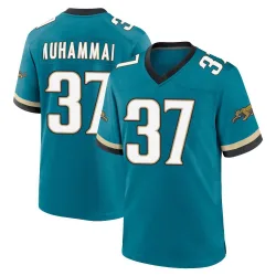 Men's Jabbar Muhammad Jacksonville Jaguars No.37 Game Prowler Throwback Jersey - Teal
