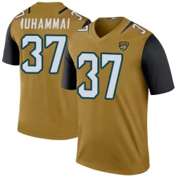 Men's Jabbar Muhammad Jacksonville Jaguars No.37 Legend Color Rush Bold Jersey - Gold