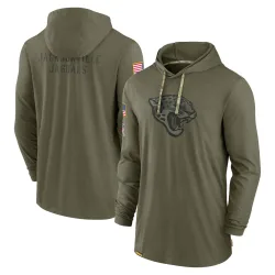 Men's Jacksonville Jaguars No. 2022 Salute to Service Tonal Pullover Hoodie - Olive