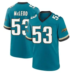 Men's Jalen McLeod Jacksonville Jaguars No.53 Game Prowler Throwback Jersey - Teal