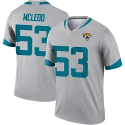 Men's Jalen McLeod Jacksonville Jaguars No.53 Legend Silver Inverted Jersey