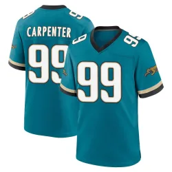 Men's James Carpenter Jacksonville Jaguars No.99 Game Prowler Throwback Jersey - Teal