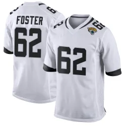 Men's Javon Foster Jacksonville Jaguars No.62 Game Jersey - White
